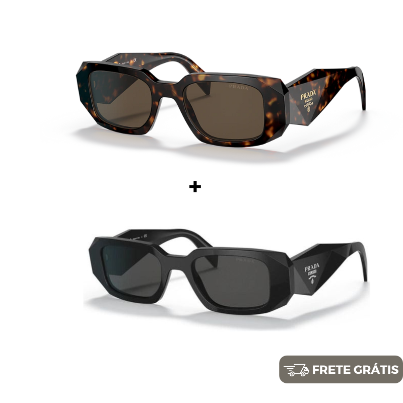 Setembro Black - 2 Óculos Prada ® - COMPRE 1 LEVE 2 + FRETE GRÁTIS