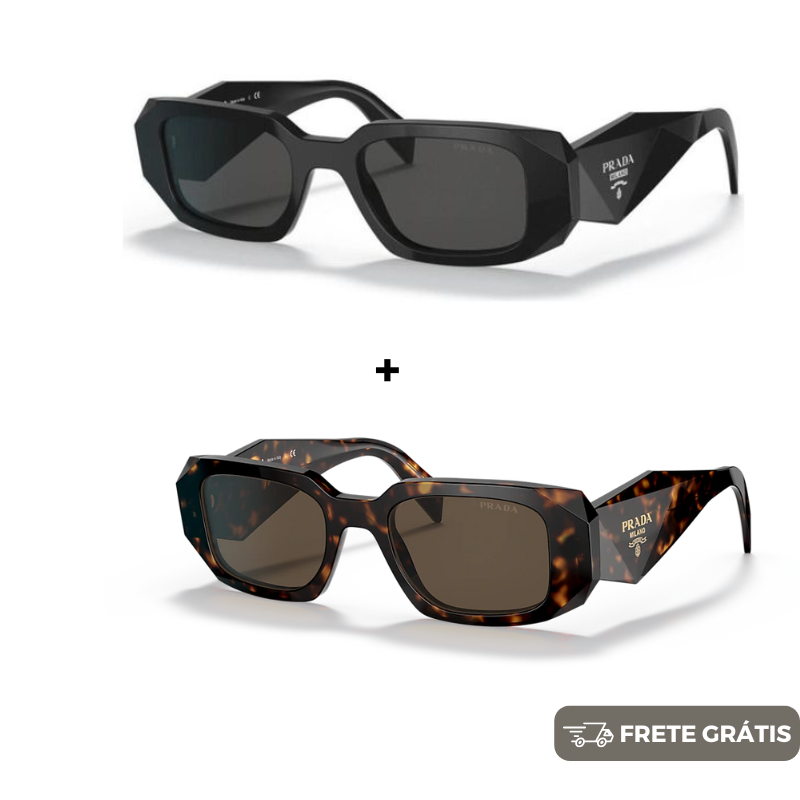 Setembro Black - 2 Óculos Prada ® - COMPRE 1 LEVE 2 + FRETE GRÁTIS