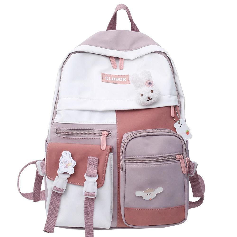 Mochila Escolar Feminina Kwaii Coelhinho - mettz