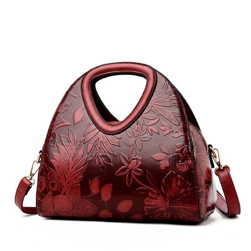 Bolsa de Couro Feminina Floral Minimalista - mettz