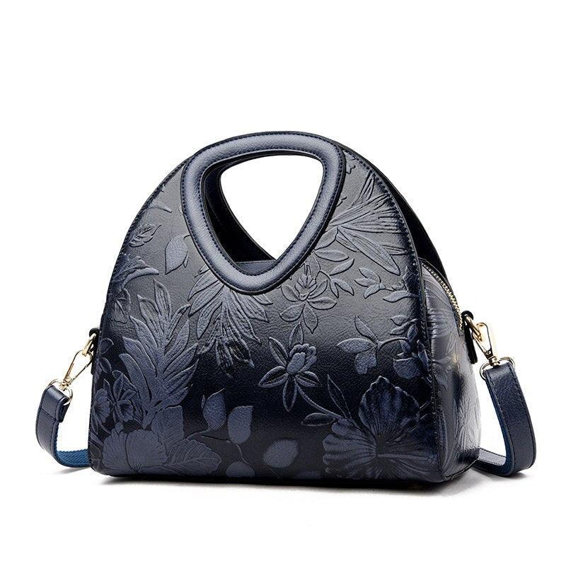 Bolsa de Couro Feminina Floral Minimalista - mettz