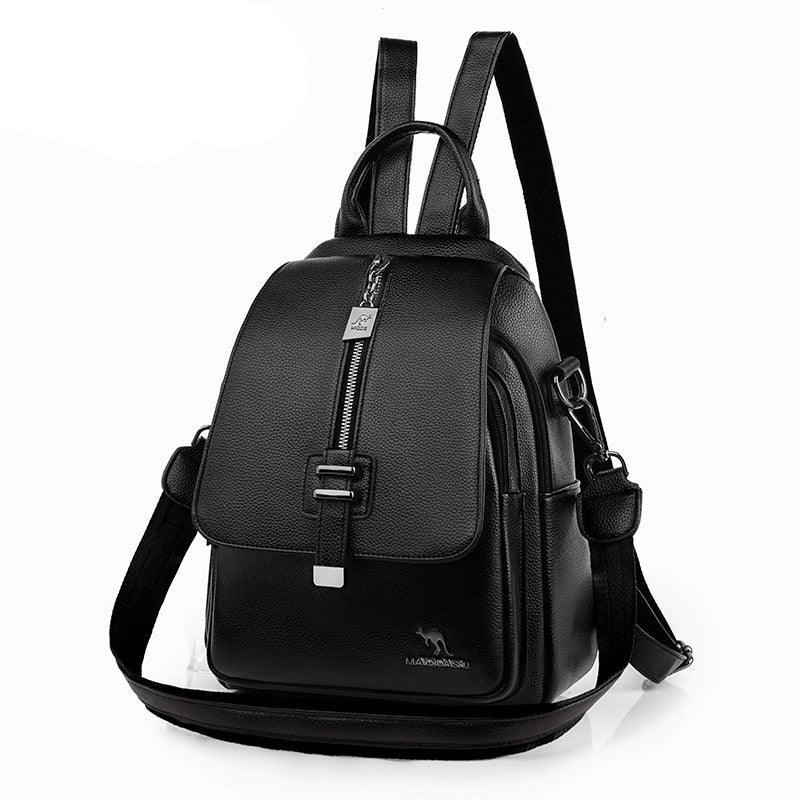 Mochila de Couro Para Mulheres Multi-utilidades - mettz