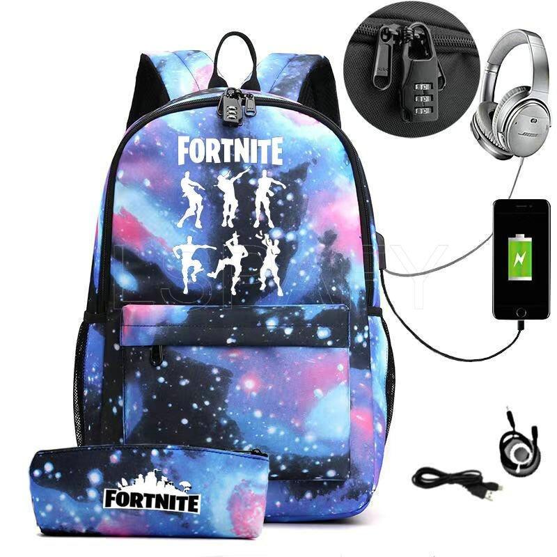 Mochila Infantil Senha Fortnite Dancinhas + Estojo de BRINDE - mettz