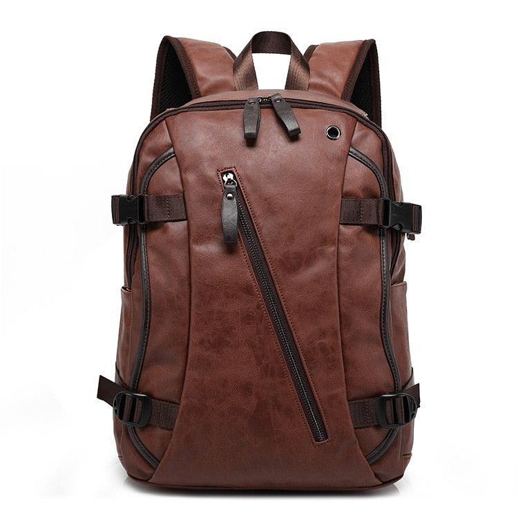 Mochila de Couro Masculina Retrô Clássica - mettz