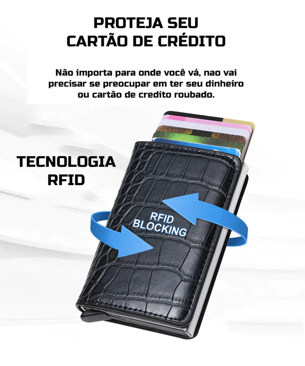 Carteira Defense Black® - Proteja seu dinheiro e evite golpes! - mettz